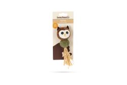 Beeztees Kedi Oyuncağı, Peluş Baykuş ve Kediotu Topu, 16cm - Thumbnail