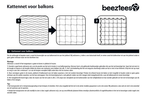 Beeztees Kedi Pencere veya Balkon Koruma Filesi, Şeffaf, 6x3m