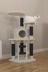 Beeztees Kedi Tırmalama ve Oyun Evi, Krem, 50x50x123cm - Thumbnail