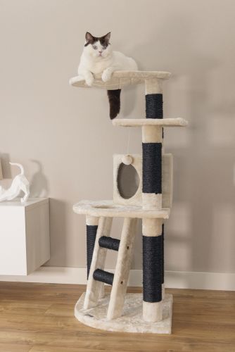 Beeztees Kedi Tırmalama ve Oyun Evi, Krem, 50x50x123cm