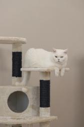 Beeztees Kedi Tırmalama ve Oyun Evi, Krem, 50x50x123cm - Thumbnail