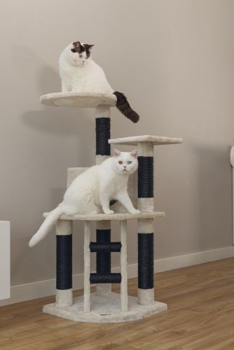Beeztees Kedi Tırmalama ve Oyun Evi, Krem, 50x50x123cm