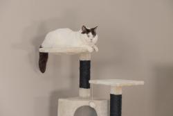 Beeztees Kedi Tırmalama ve Oyun Evi, Krem, 50x50x123cm - Thumbnail