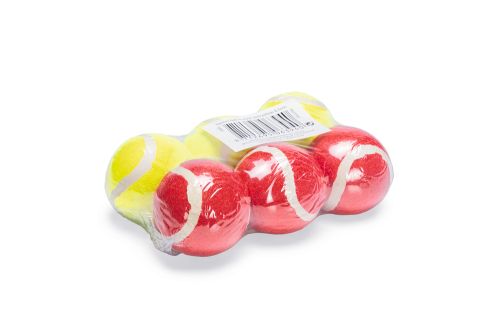 Beeztees Köpek Oyuncağı, Tenis Topları, Kırmızı/Sarı, 6 Adet, 6,5cm