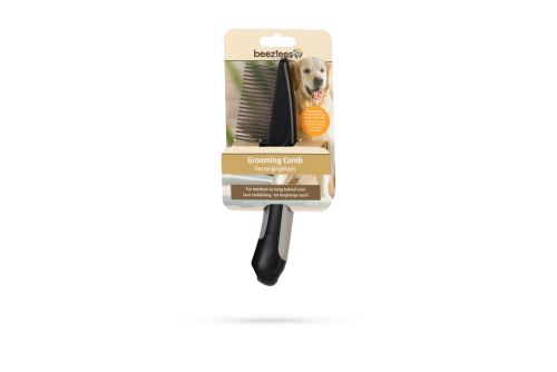 Beeztees Tüy Dökme Dönemi Köpek Tarağı, L, Siyah Gri, 21cm, 21x5,5x3cm