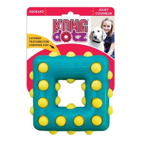 Kong Köpek Oyuncak, Dotz Kare, S 10cm · Plastik ve Kauçuk Köpek