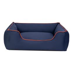 Pet Comfort - Pet Comfort Alpha Köpek Yatağı Lacivert w Turuncu Biye L 105x85cm