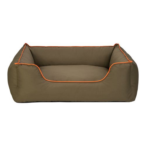 Pet Comfort Alpha Köpek Yatağı Haki w Turuncu Biye L 105x85cm