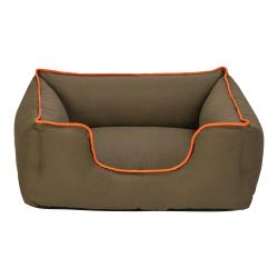 Pet Comfort - Pet Comfort Alpha Kedi ve Köpek Yatağı Haki w Turuncu Biye S 60x50cm