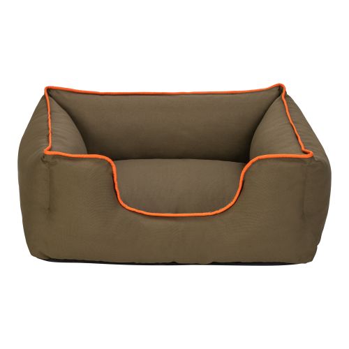 Pet Comfort Alpha Kedi ve Köpek Yatağı Haki w Turuncu Biye S 60x50cm