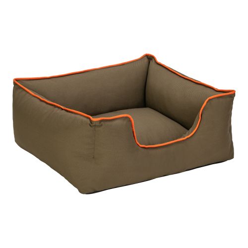 Pet Comfort Alpha Kedi ve Köpek Yatağı Haki w Turuncu Biye S 60x50cm