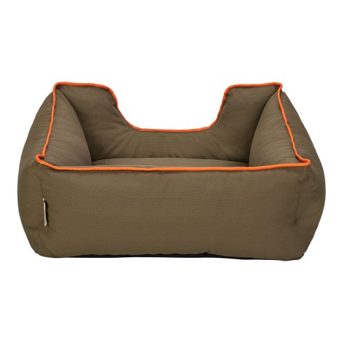 Pet Comfort Alpha Kedi ve Köpek Yatağı Haki w Turuncu Biye S 60x50cm