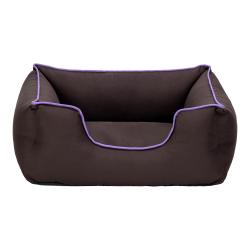 Pet Comfort - Pet Comfort Alpha Kedi ve Köpek Yatağı Kahverengi w Mor Biye S 60x50cm