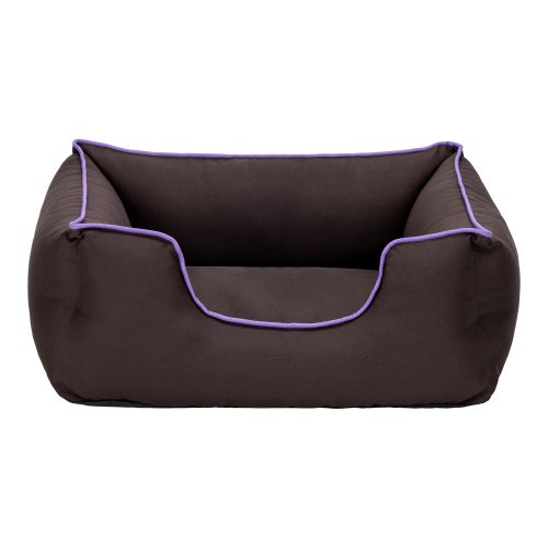 Pet Comfort Alpha Kedi ve Köpek Yatağı Kahverengi w Mor Biye S 60x50cm