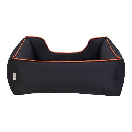 Pet Comfort Alpha Köpek Yatağı Siyah w Turuncu Biye M 80x65cm