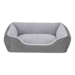 Pet Comfort - Pet Comfort Bravo Duo Kedi ve Köpek Yatağı Gri/Gri Peluş S 55x45cm