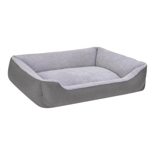 Pet Comfort Bravo Duo Köpek Yatağı Gri/Gri Peluş L 90x70cm