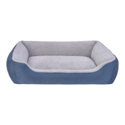 Pet Comfort - Pet Comfort Bravo Duo Köpek Yatağı Mavi/Gri Peluş L 90x70cm