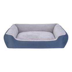 Pet Comfort - Pet Comfort Bravo Duo Köpek Yatağı Mavi/Gri Peluş XL 105x80cm