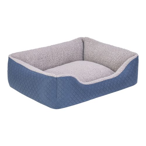 Pet Comfort Bravo Duo Kedi ve Köpek Yatağı Mavi/Gri Peluş S 55x45cm