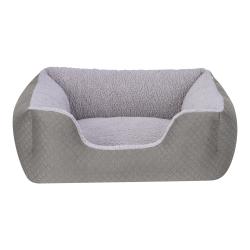 Pet Comfort - Pet Comfort Echo Kedi ve Köpek Yatağı Gri/Gri Peluş S 60x50cm