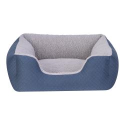 Pet Comfort - Pet Comfort Echo Kedi ve Köpek Yatağı Mavi/Gri Peluş S 60x50cm