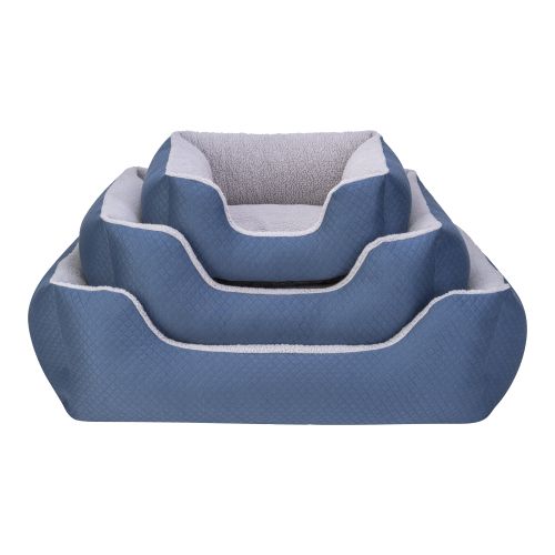 Pet Comfort Echo Kedi ve Köpek Yatağı Mavi/Gri Peluş S 60x50cm