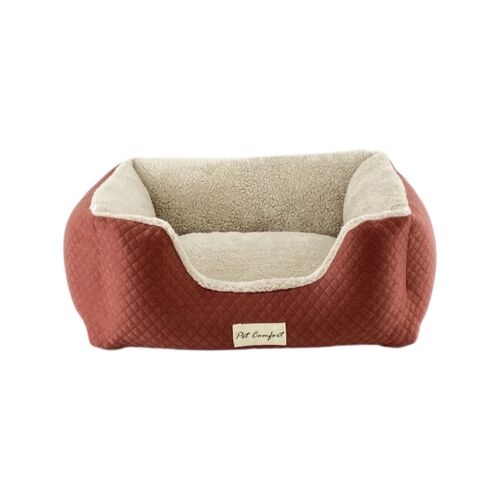 Pet Comfort Echo Kedi ve Köpek Yatağı Tarçın/Ecru Peluş S 60x50cm