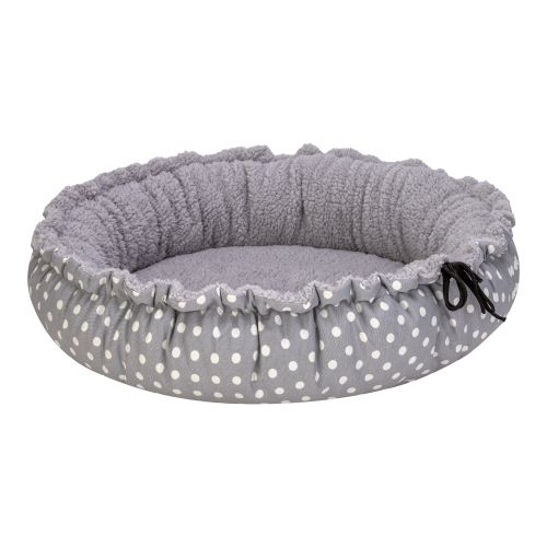 Pet Comfort Sunflower Kedi ve Köpek Yatağı Çift Taraflı Gri Dot/Peluş 85cm