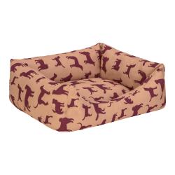 Pet Comfort Uniform Bej-Bordo Kedi ve Köpek Yatağı S 50x40cm - Thumbnail