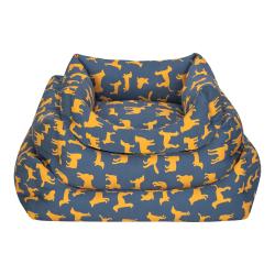 Pet Comfort Uniform Lacivert-Sarı Kedi ve Köpek Yatağı S 60x50cm - Thumbnail