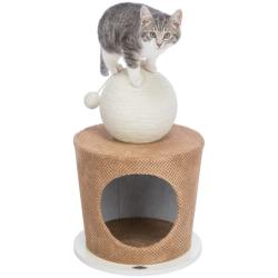 Trixie Kedi Evi ve Tırmalama Topu, 36x50cm, Boz Kahverengi - Thumbnail