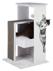 Trixie Kedi Tırmalama ve Oyun Evi 101cm Beyaz Gri - Thumbnail