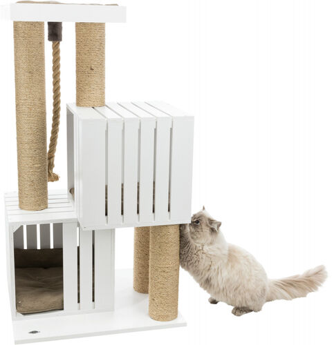 Trixie Kedi Tırmalama ve Oyun Evi 114cm Beyaz Kum Beji