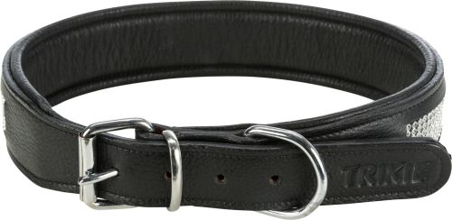 Trixie Köpek Boyun Tasması Deri Üzeri Taşlı 57-66cm 40mm L-XL Siyah