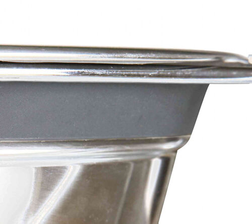 Trixie Köpek Mama Su Kabı Tıkırtısız Paslanmaz Çelik 2x1,5Lt 25cm Gri