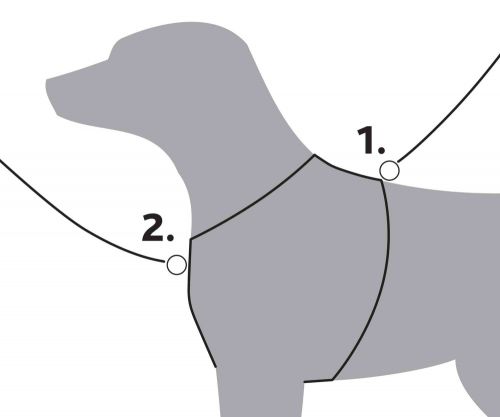 Trixie Köpek Premium Göğüs Tasması, M:55-70cm/20mm, Gri