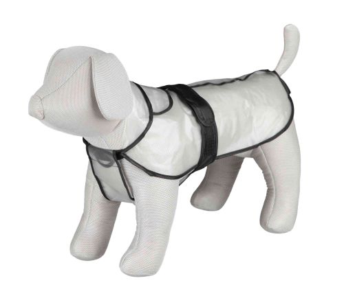 Trixie Köpek Yağmurluk L 55cm Transparan Şeffaf Siyah Biyeli